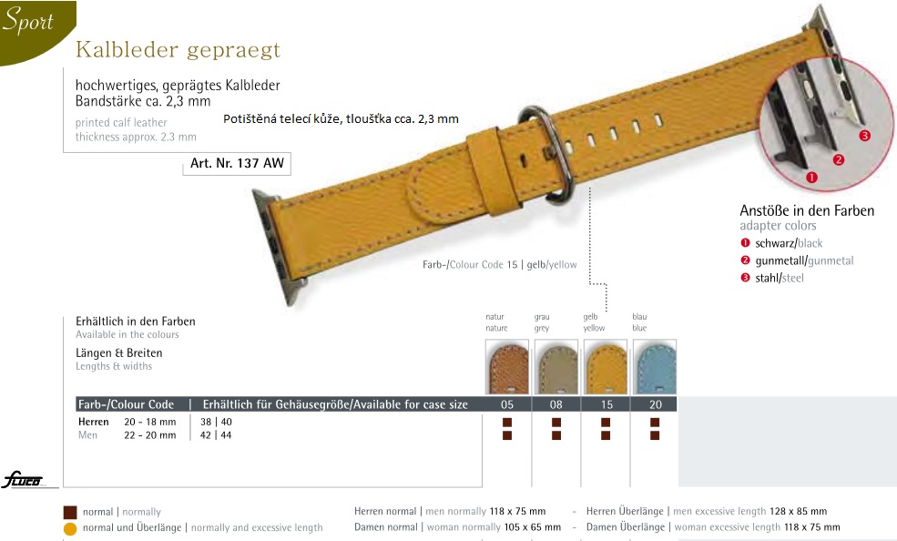 137AW Kalbleder geprägt Herren-x